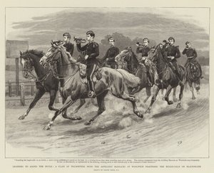 Leren om de Hoorn te Blazen, een Klas van Trompetters van de Artilleriekazerne in Woolwich die de Hoornsignalen oefenen op Blackheath door Frank Dadd